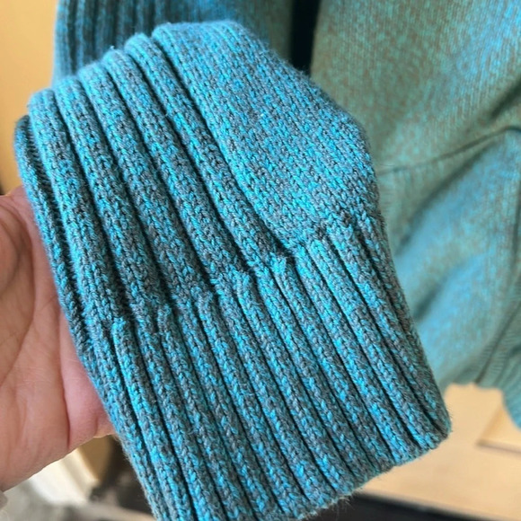 The Territory Ahead Men’s XLT Space Dye Teal Zip Up Knit Cardigan - Picture 6 of 8